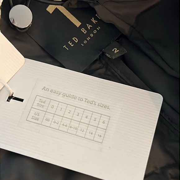 Ted Baker Puffer Zip Up Jacket Brand New With Tags Black Chevron Size 4 - 6 - Picture 6 of 6